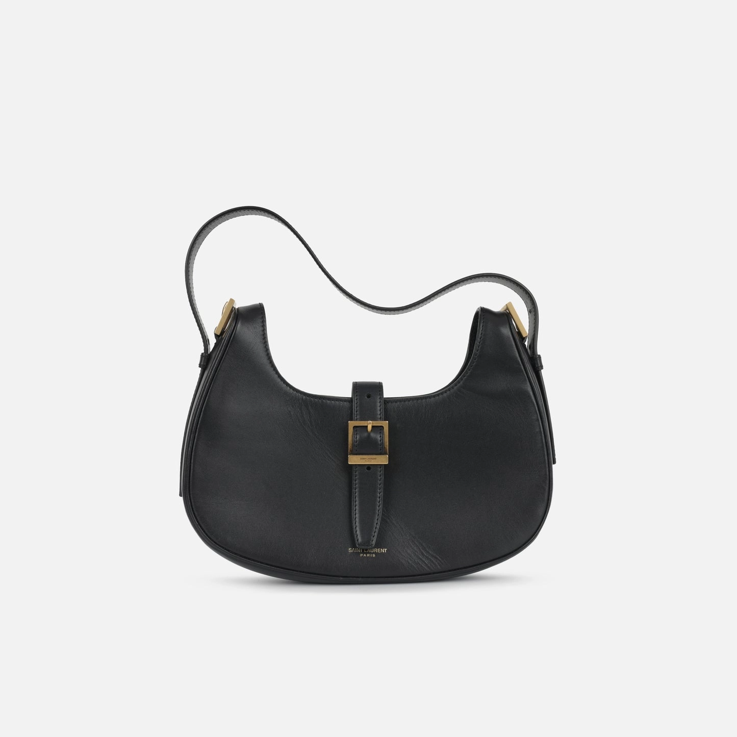 Saint Laurent - Le Fermoir Shoulder Bag - Black Calfskin GHW - pre-loved