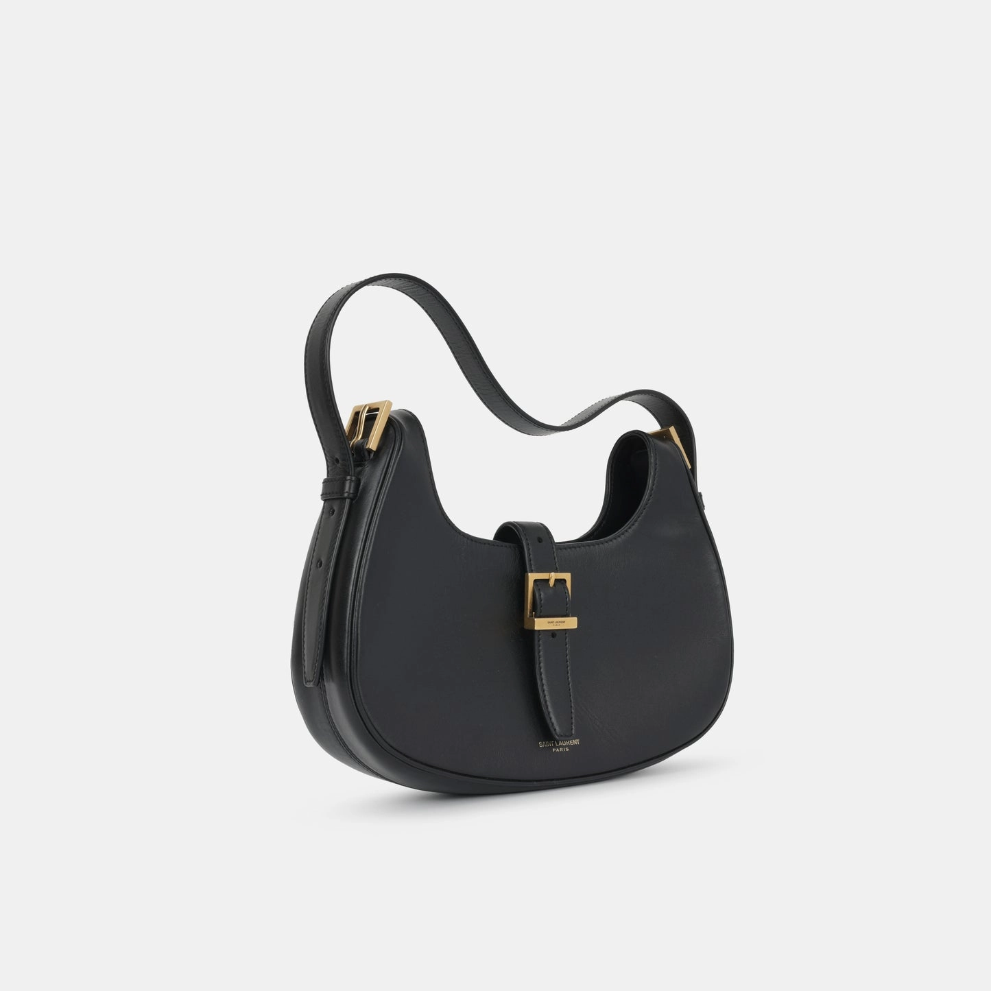 Saint Laurent - Le Fermoir Shoulder Bag - Black Calfskin GHW - pre-loved