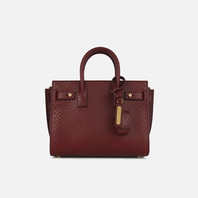 Saint Laurent - Nano Sac De Jour - Maroon Python GHW - Pre-Loved