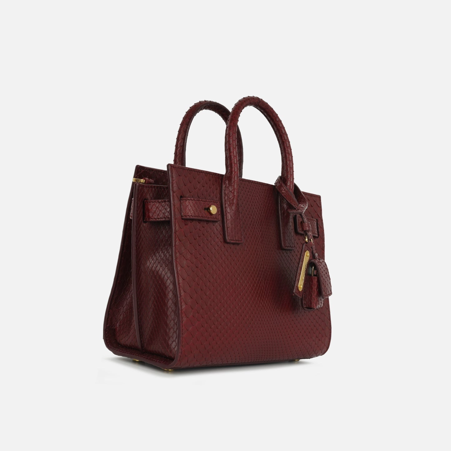 Saint Laurent - Nano Sac De Jour - Maroon Python GHW - Pre-Loved