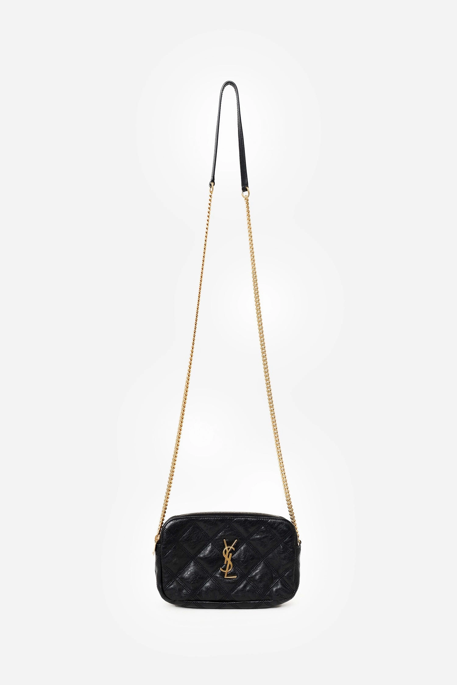 Saint Laurent Black Leather Becky Mini Camera Bag