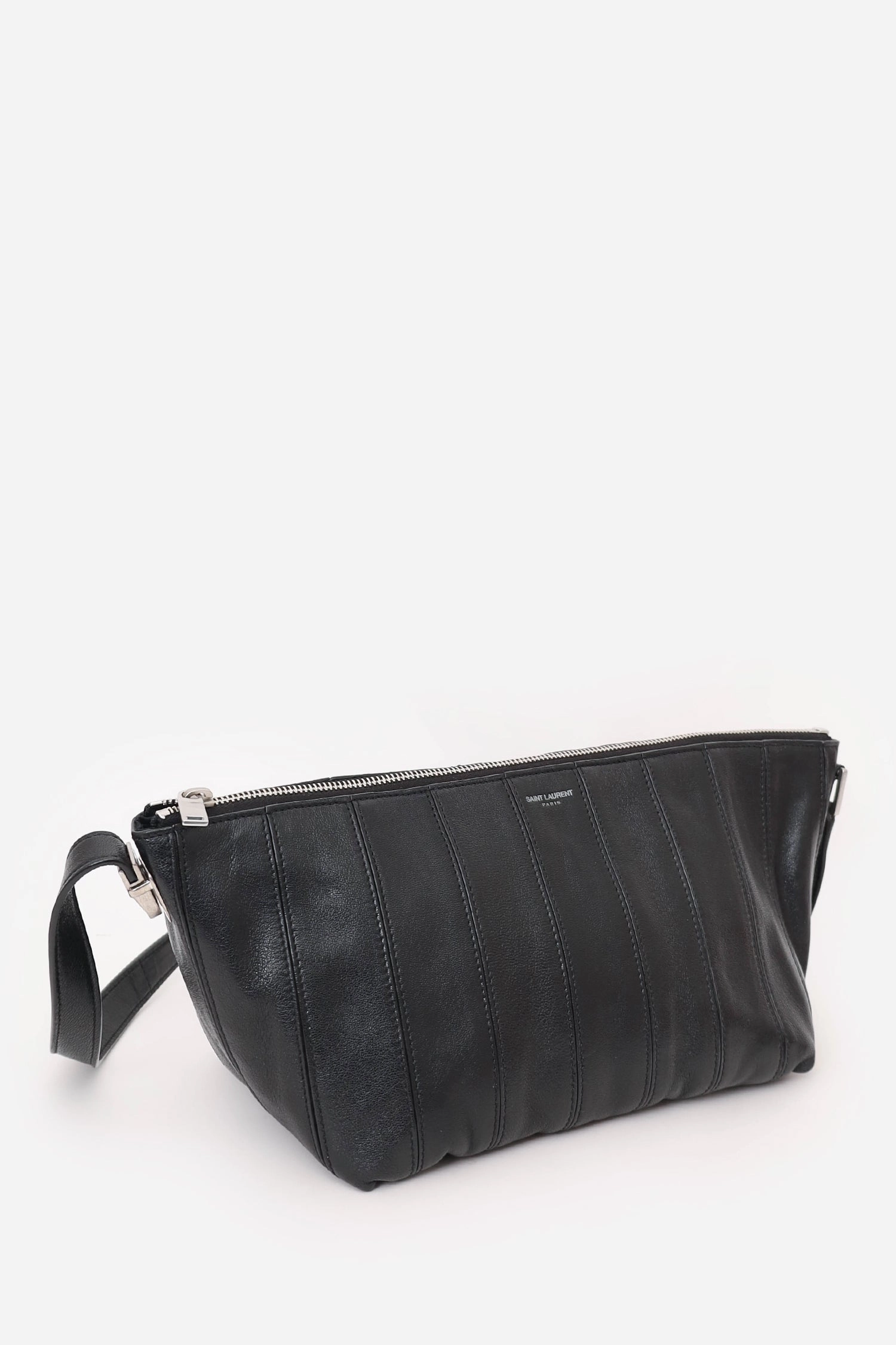 Saint Laurent Black Leather Blitz Messenger Bag