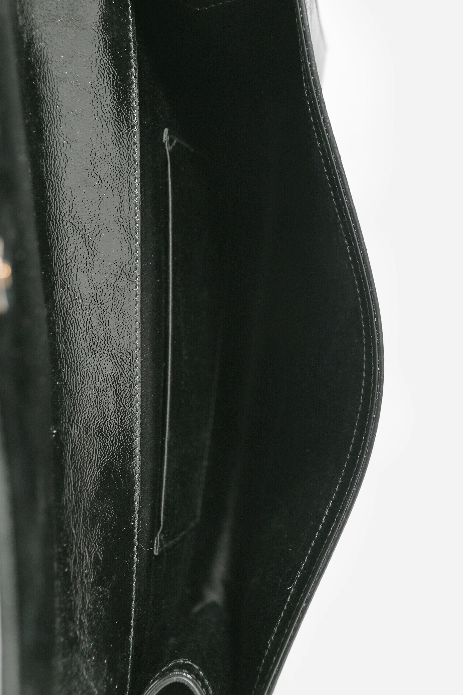 Saint Laurent Black Patent Leather 'Belle de Jour' Clutch