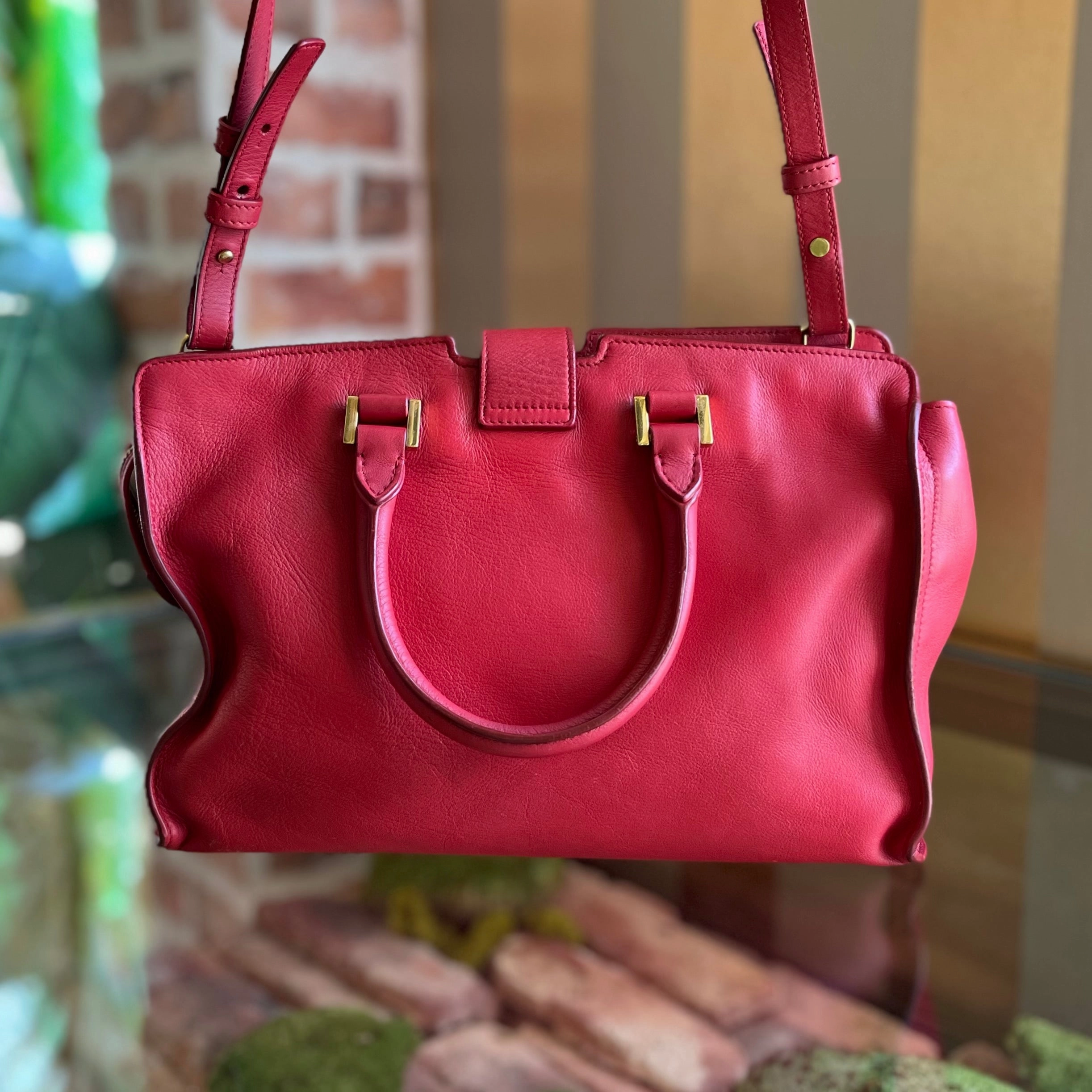 SAINT LAURENT Cabas ChYc Small Leather Two Way Tote