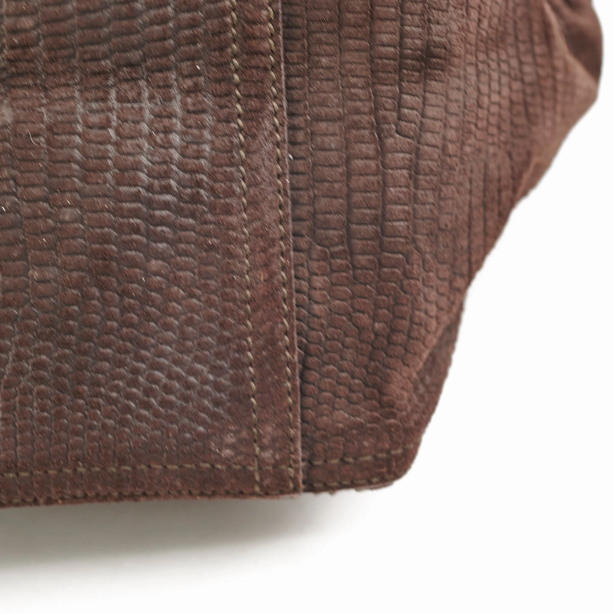 Saint Laurent Downtown Tote Bag Suede Embossed Leather Brown