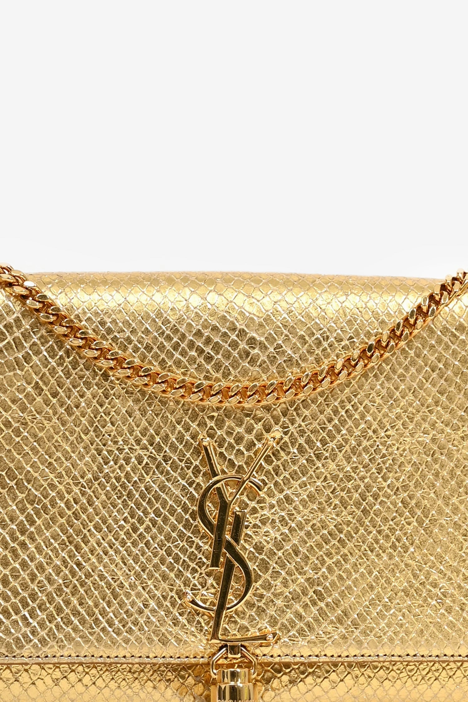 Saint Laurent Gold Tassel Leather Medium Kate Crossbody