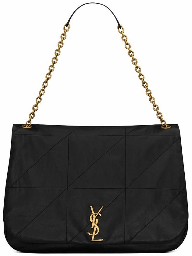 Saint Laurent Jamie Logo Plaque Leather Shoulder Bag Black