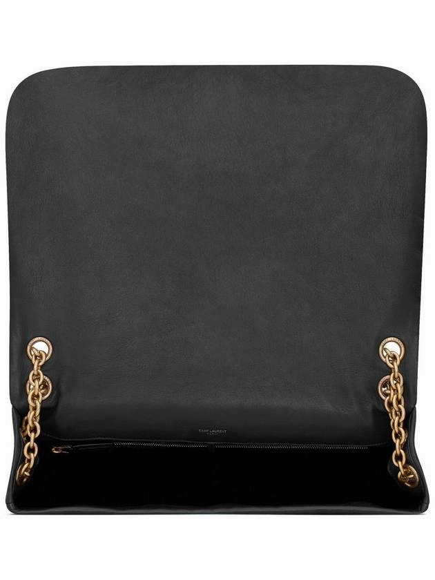 Saint Laurent Jamie Logo Plaque Leather Shoulder Bag Black