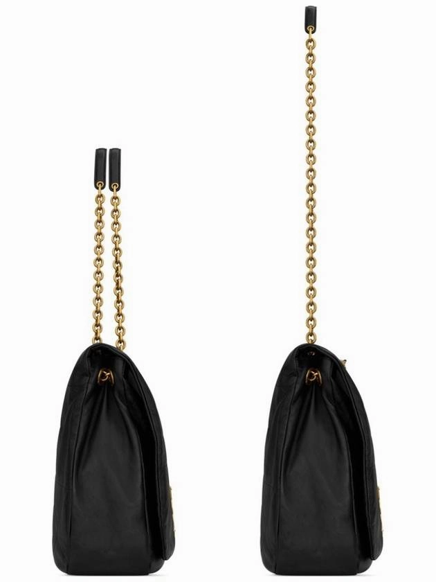 Saint Laurent Jamie Logo Plaque Leather Shoulder Bag Black