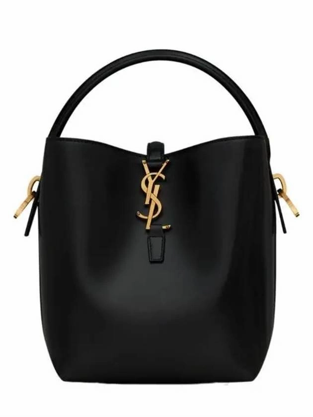 Saint Laurent LE 37 Small Shiny Leather Shoulder Bag Black