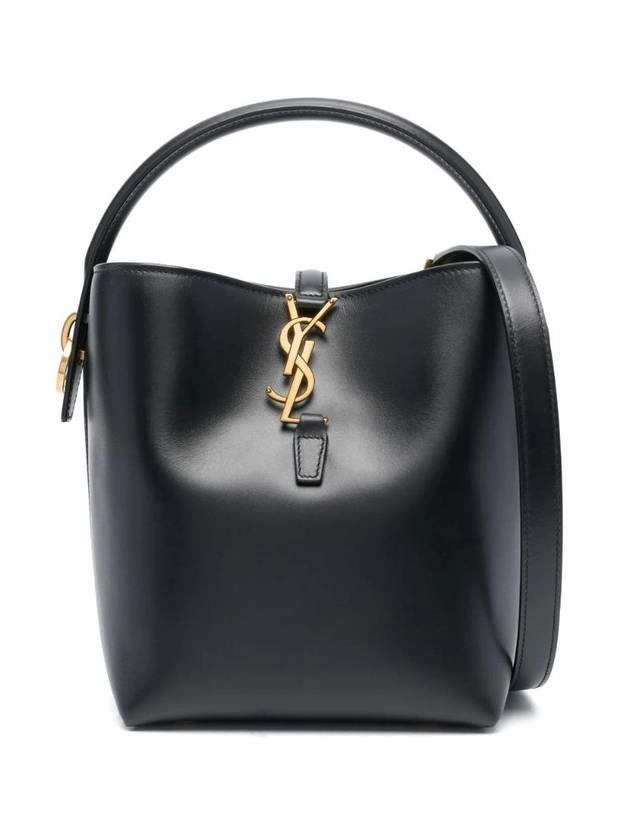 Saint Laurent LE 37 Small Shiny Leather Shoulder Bag Black