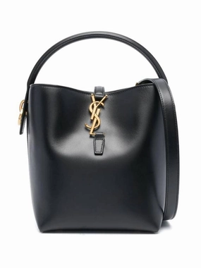 Saint Laurent LE 37 Small Shiny Leather Shoulder Bag Black