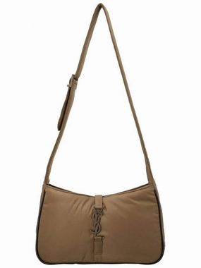Saint Laurent Le 5 A 7 Regenerated Nylon Shoulder Bag Brown