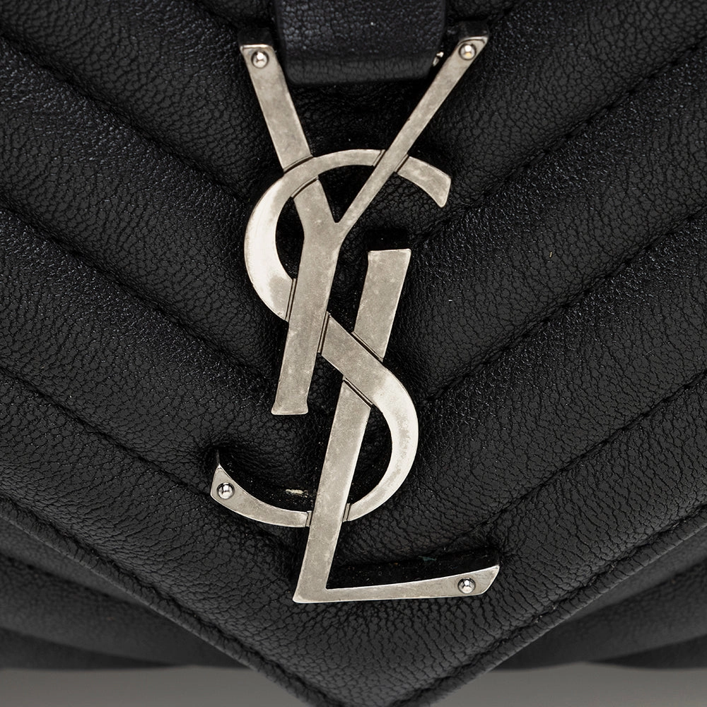 Saint Laurent Matelasse Calfskin Classic Monogram College Large Shoulder Bag (SHF-21810)