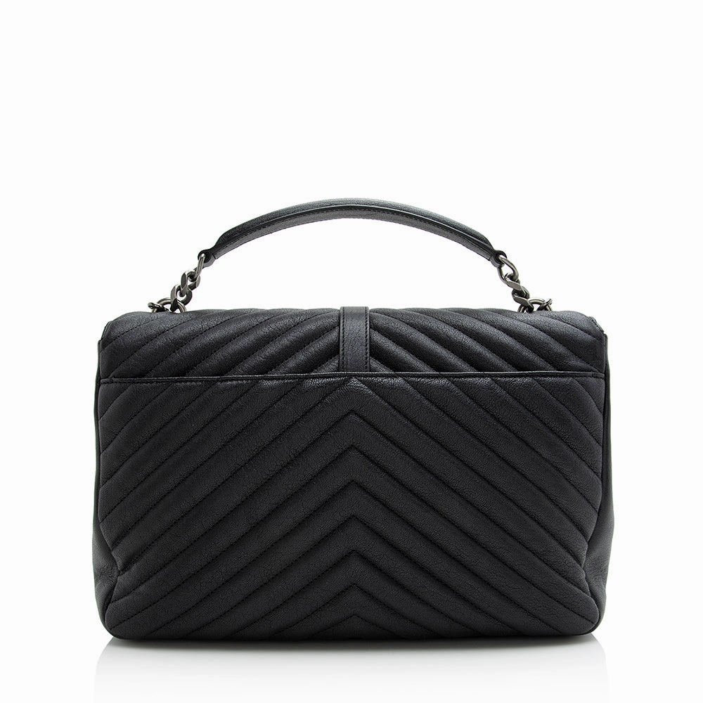 Saint Laurent Matelasse Calfskin Classic Monogram College Large Shoulder Bag (SHF-21810)
