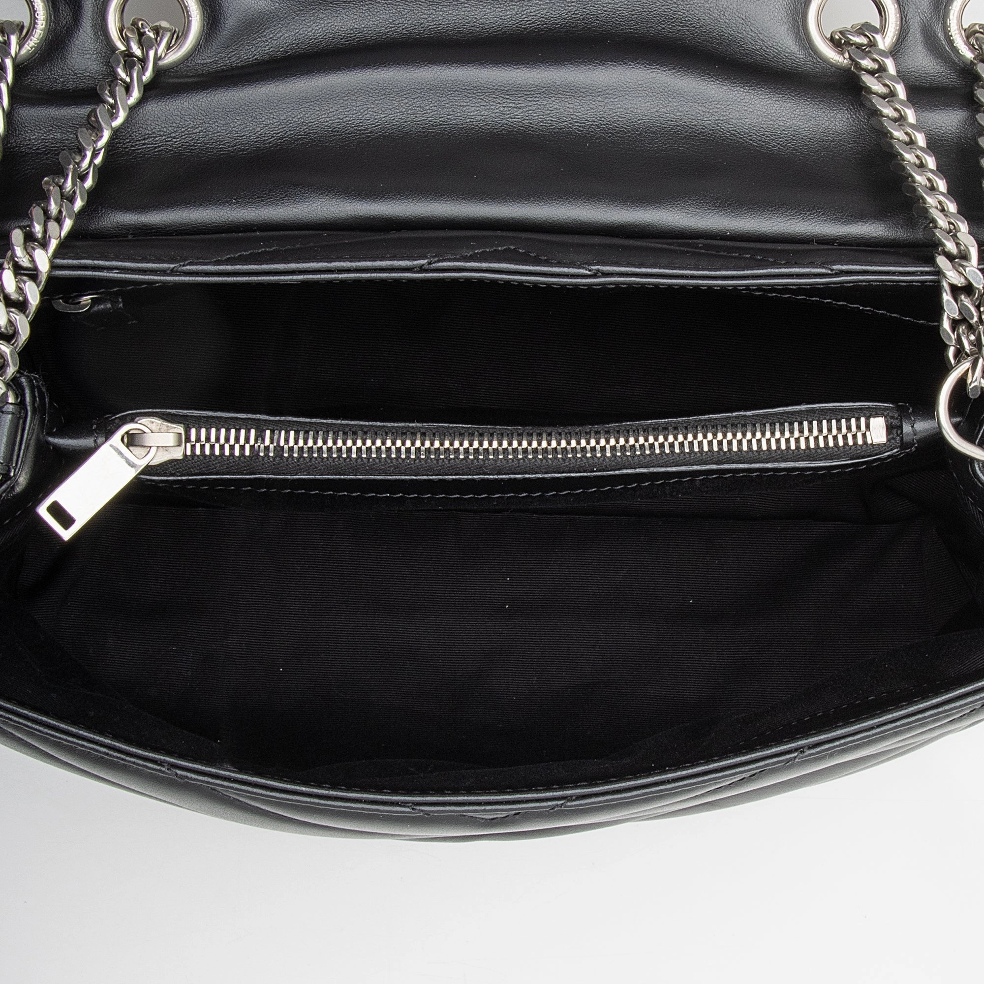 Saint Laurent Matelasse Calfskin Monogram LouLou Chain Medium Shoulder Bag (SHF-22491)