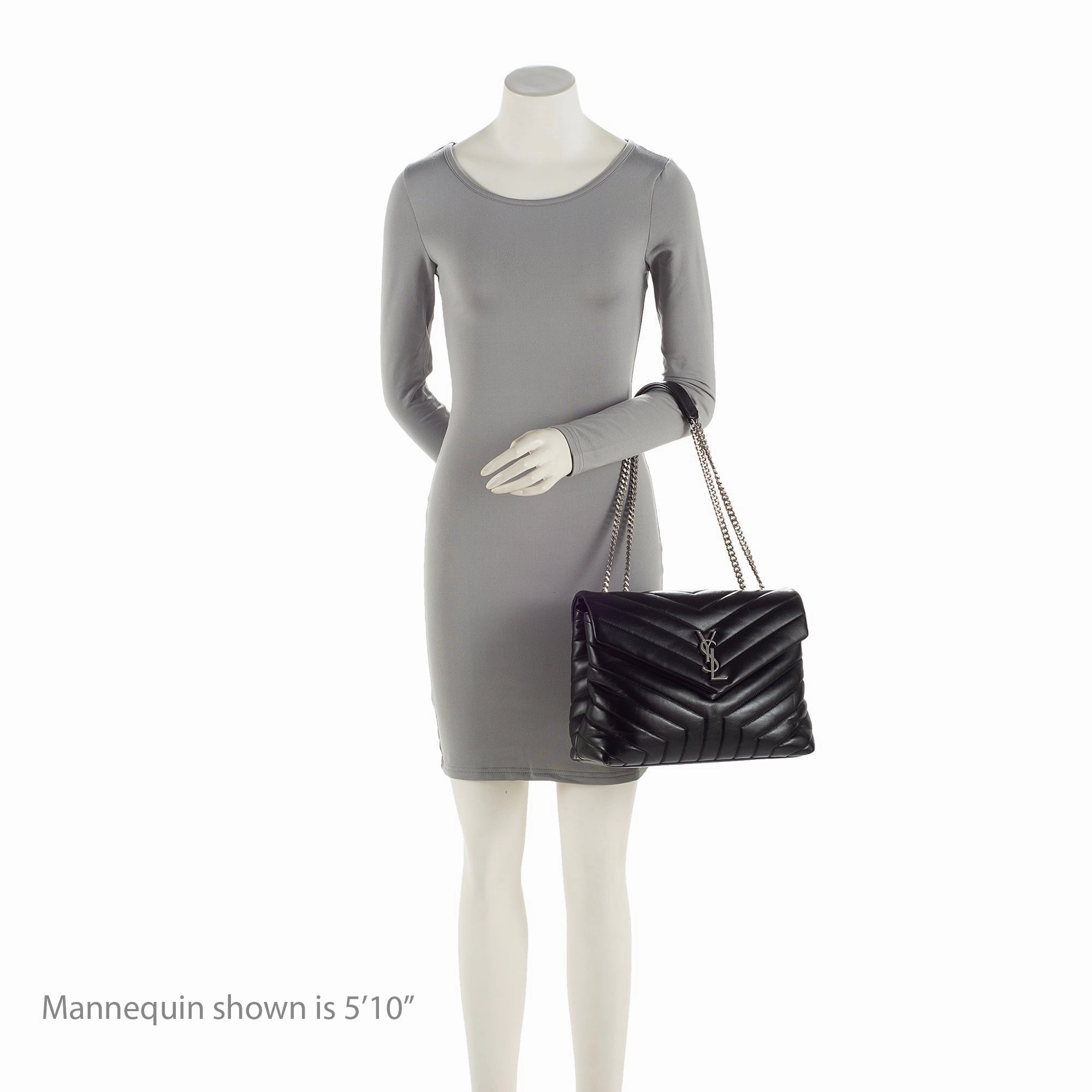 Saint Laurent Matelasse Calfskin Monogram LouLou Chain Medium Shoulder Bag (SHF-22491)