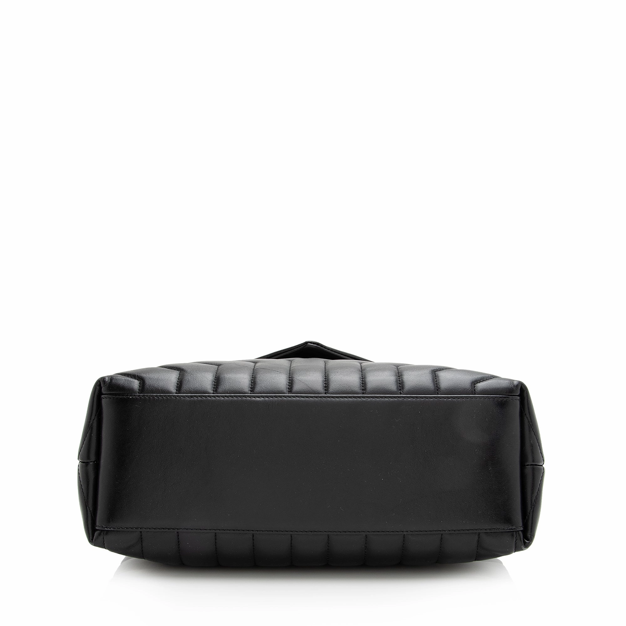 Saint Laurent Matelasse Calfskin Monogram LouLou Chain Medium Shoulder Bag (SHF-22491)