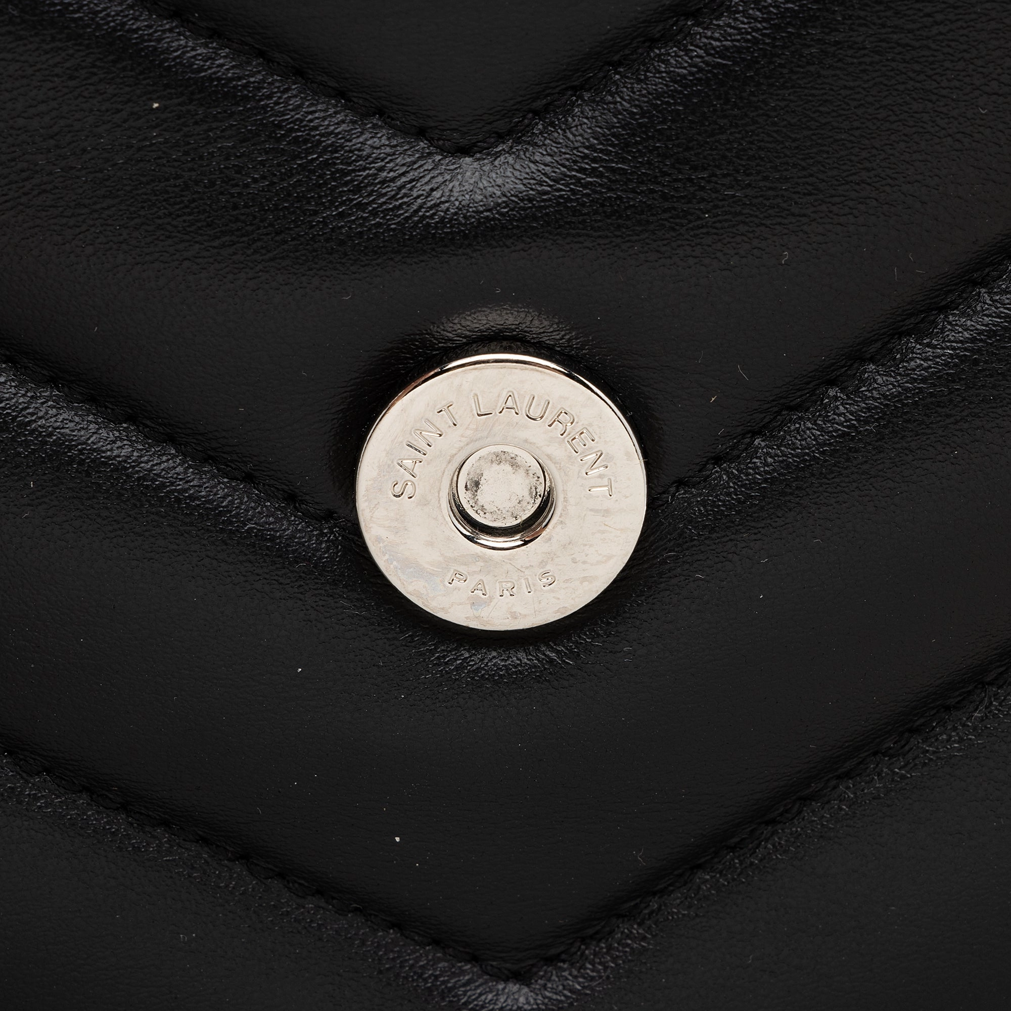 Saint Laurent Matelasse Calfskin Monogram LouLou Chain Medium Shoulder Bag (SHF-22491)