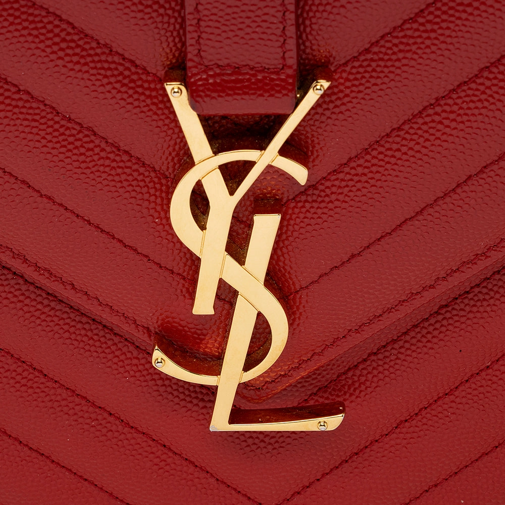 Saint Laurent Matelasse Grain de Poudre Monogram Large Shoulder Bag (SHF-21121)
