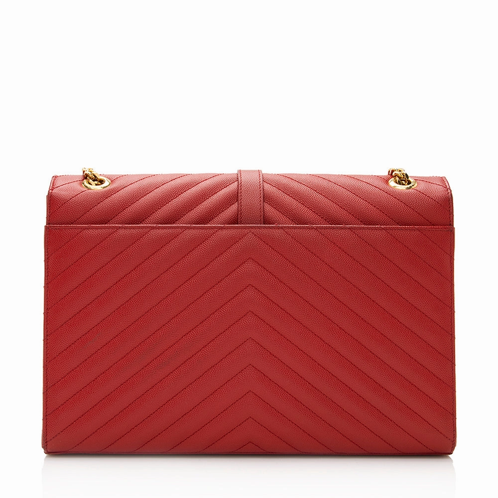 Saint Laurent Matelasse Grain de Poudre Monogram Large Shoulder Bag (SHF-21121)
