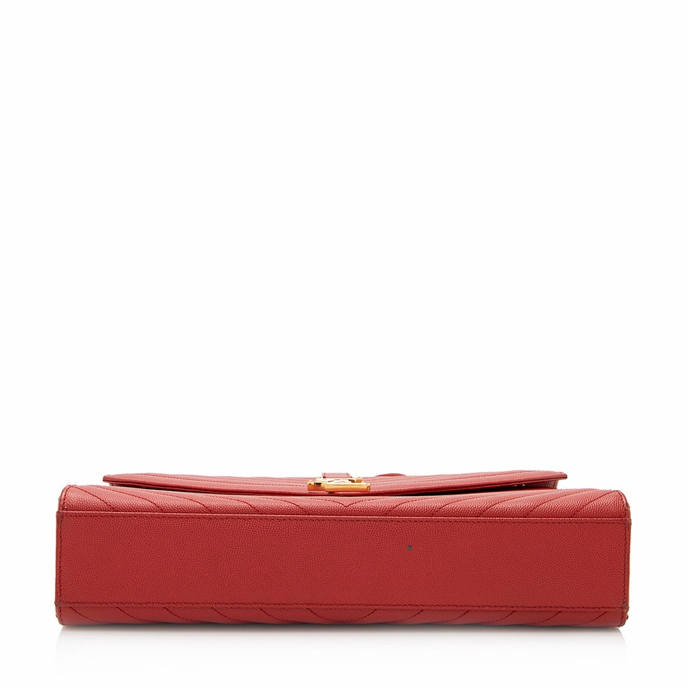 Saint Laurent Matelasse Grain de Poudre Monogram Large Shoulder Bag (SHF-21121)