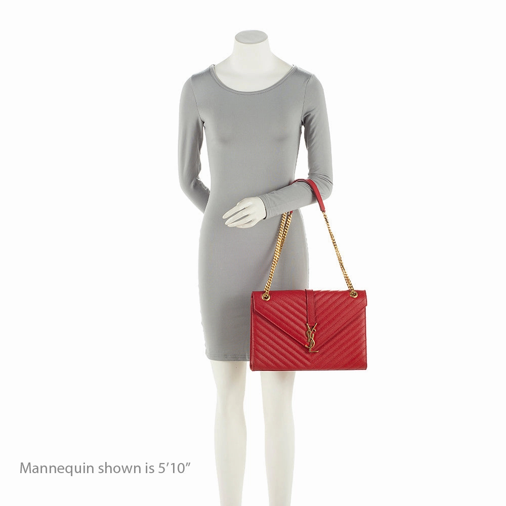 Saint Laurent Matelasse Grain de Poudre Monogram Large Shoulder Bag (SHF-21121)