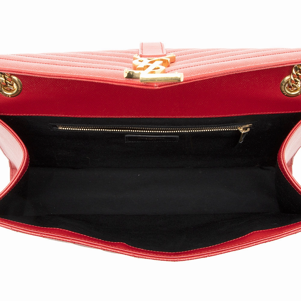 Saint Laurent Matelasse Grain de Poudre Monogram Large Shoulder Bag (SHF-21121)