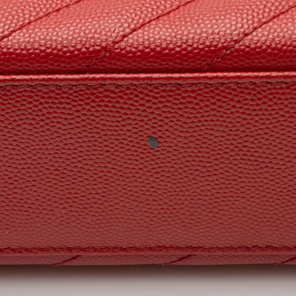 Saint Laurent Matelasse Grain de Poudre Monogram Large Shoulder Bag (SHF-21121)