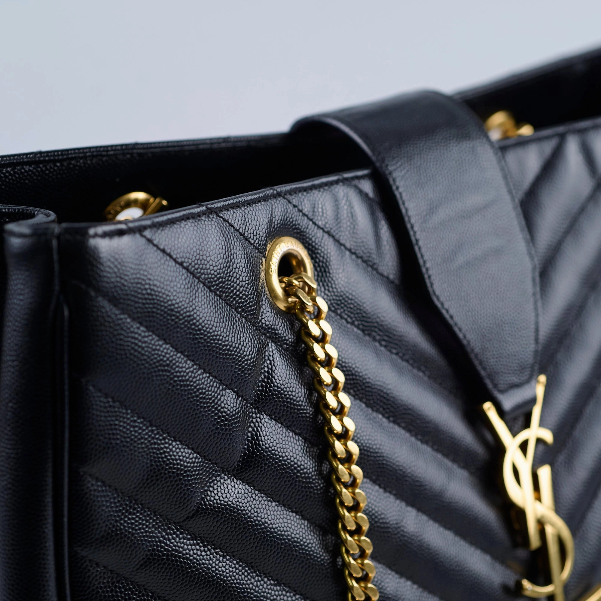 Saint Laurent Matelasse Tote Bag Black