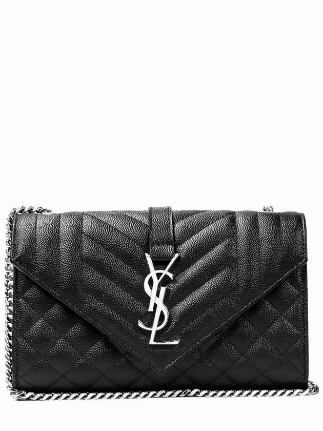 Saint Laurent Quilted Envelope Small Shoulder Bag Black