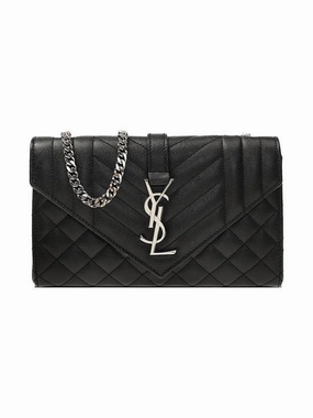 Saint Laurent Quilted Envelope Small Shoulder Bag Black