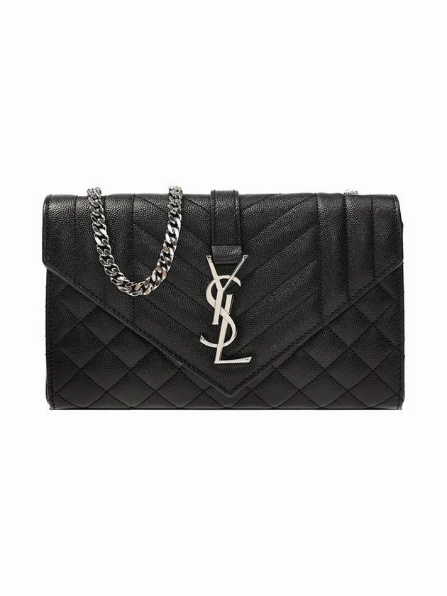Saint Laurent Quilted Envelope Small Shoulder Bag Black