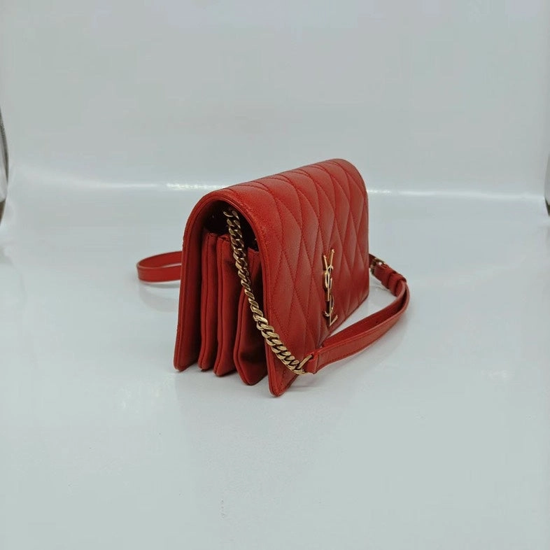 Saint Laurent Red Calfskin Crossbody