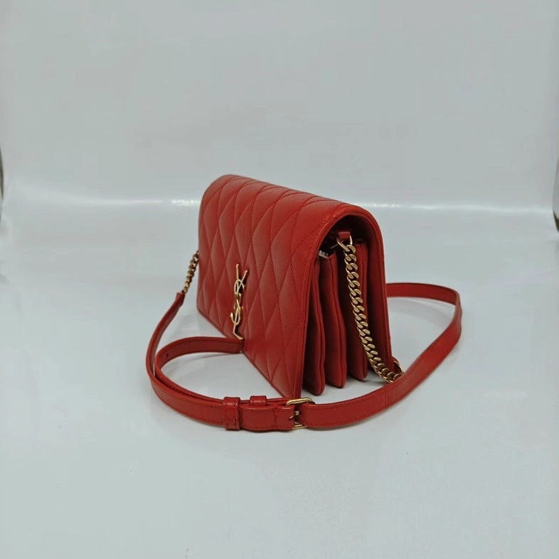Saint Laurent Red Calfskin Crossbody