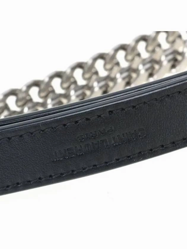 Saint Laurent Silver Monogram Loulou Matelasse Y Leather Medium Shoulder Bag Black