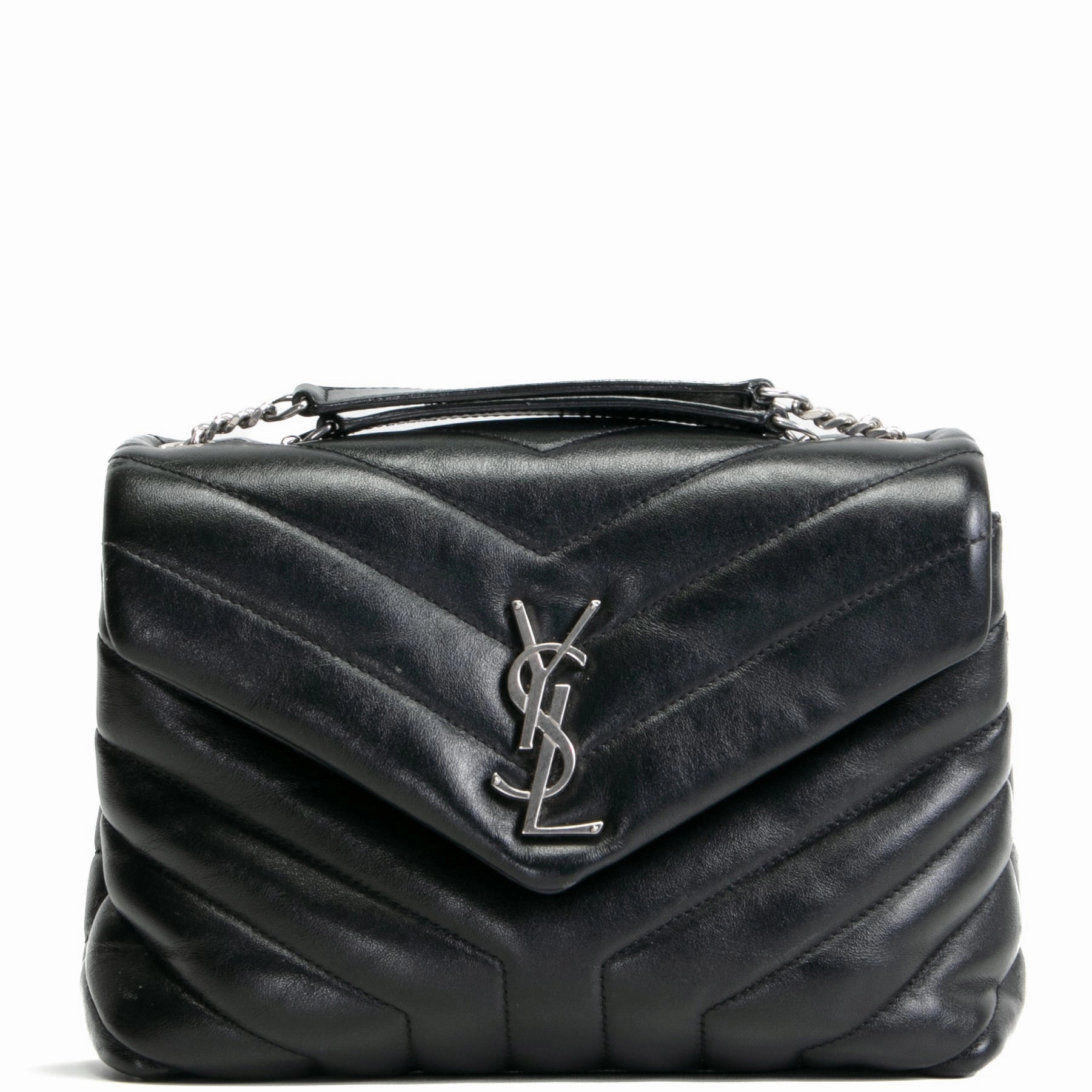 SAINT LAURENT Small LouLou Shoulder - Black