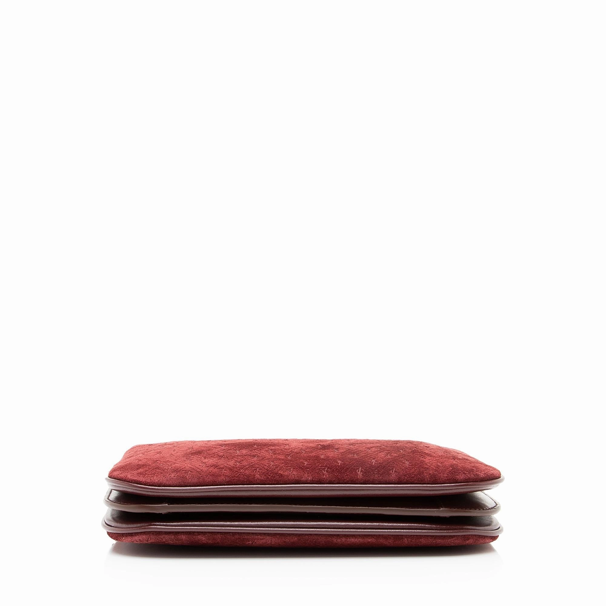 Saint Laurent Suede Monogram King Palm Crossbody (SHF-23057)