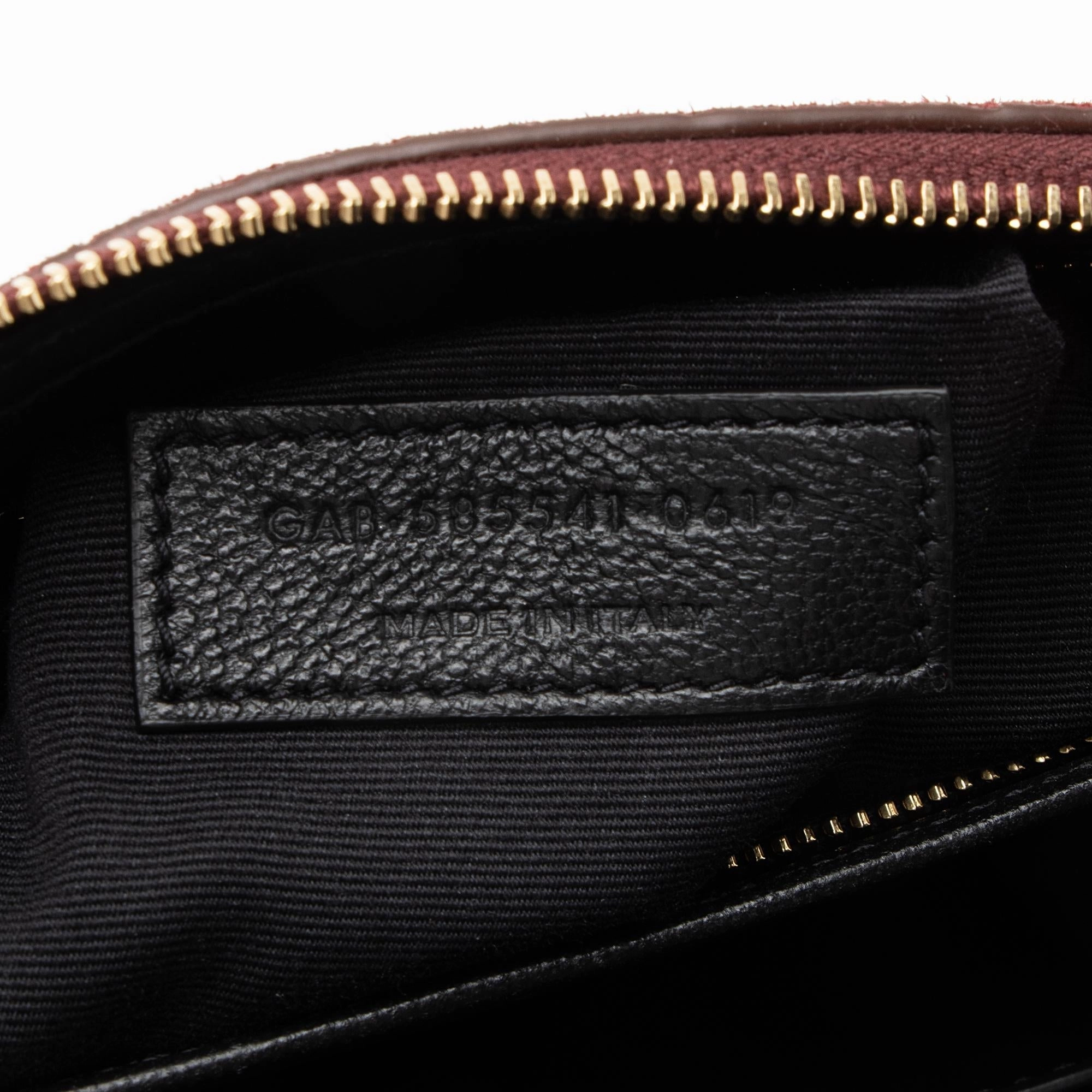 Saint Laurent Suede Monogram King Palm Crossbody (SHF-23057)