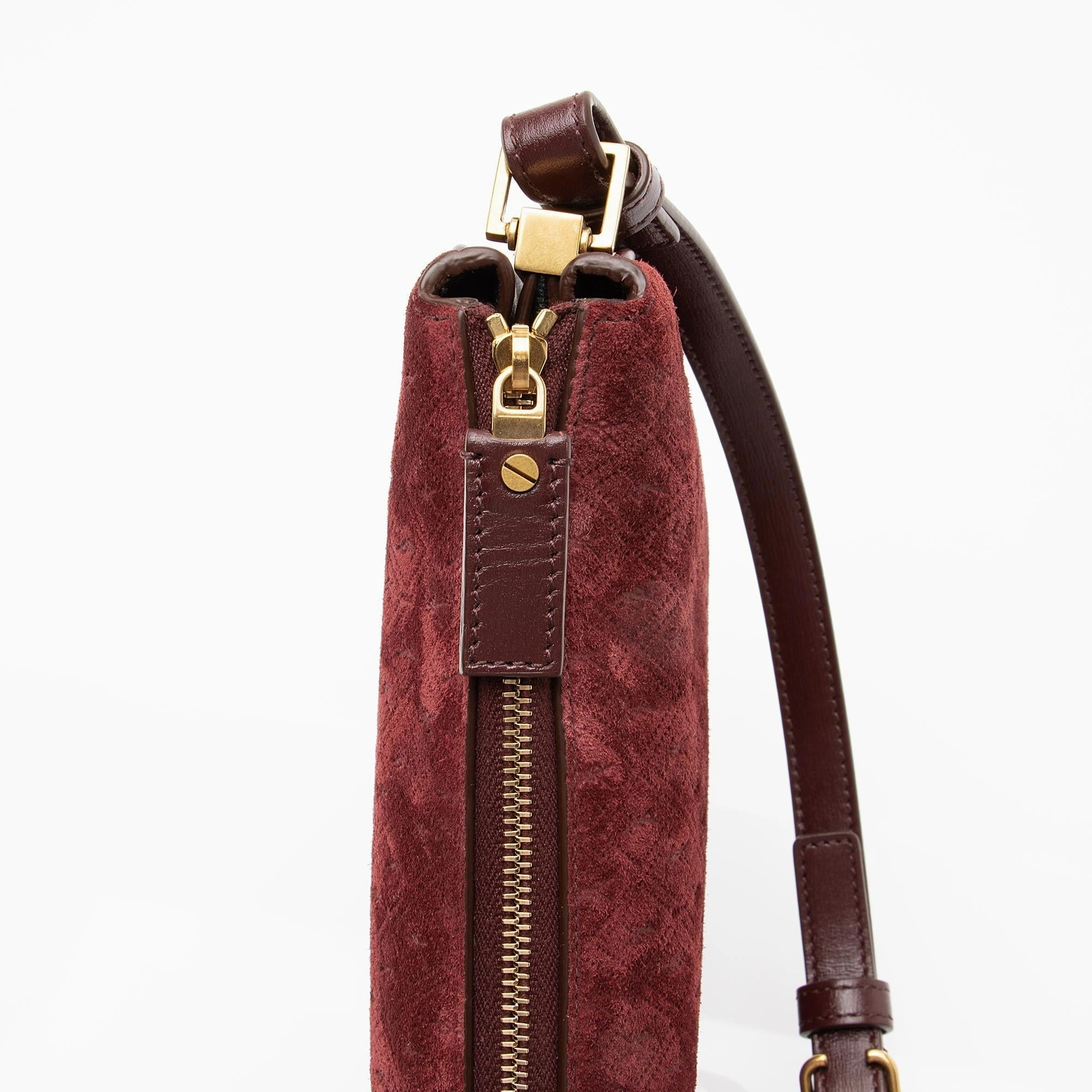 Saint Laurent Suede Monogram King Palm Crossbody (SHF-23057)
