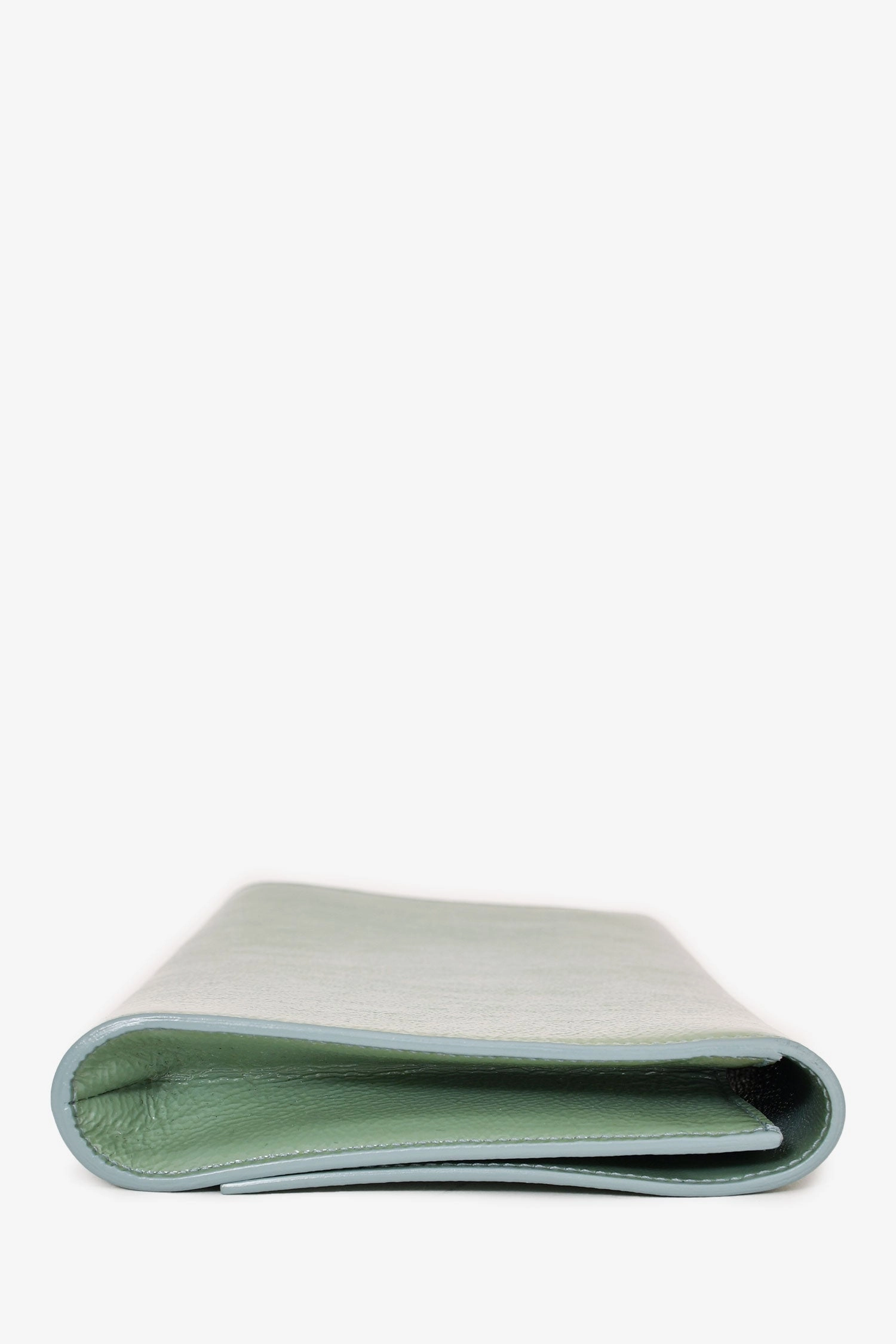Saint Laurent Teal Green Patent Leather Belle De Jour Clutch (As Is)