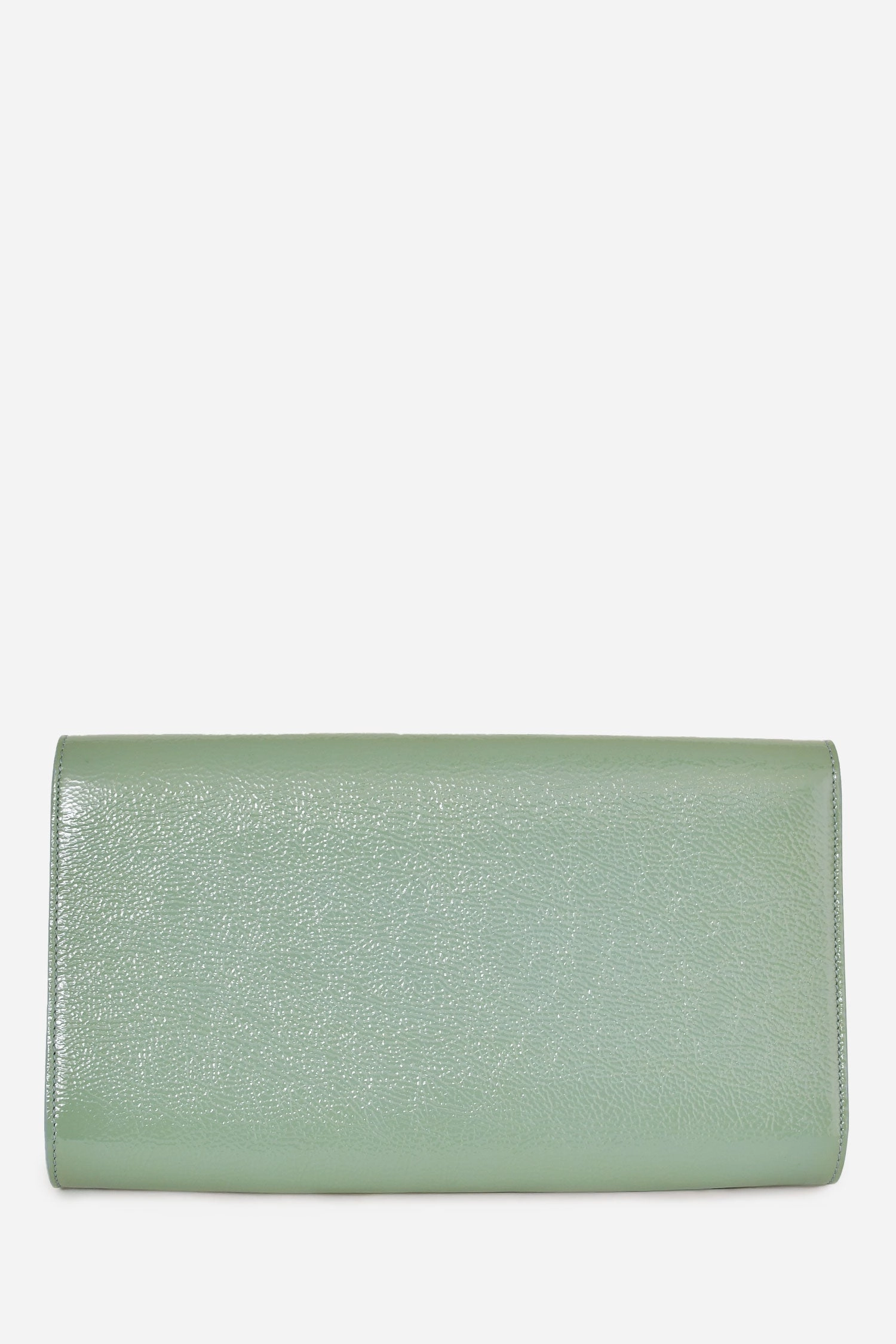 Saint Laurent Teal Green Patent Leather Belle De Jour Clutch (As Is)