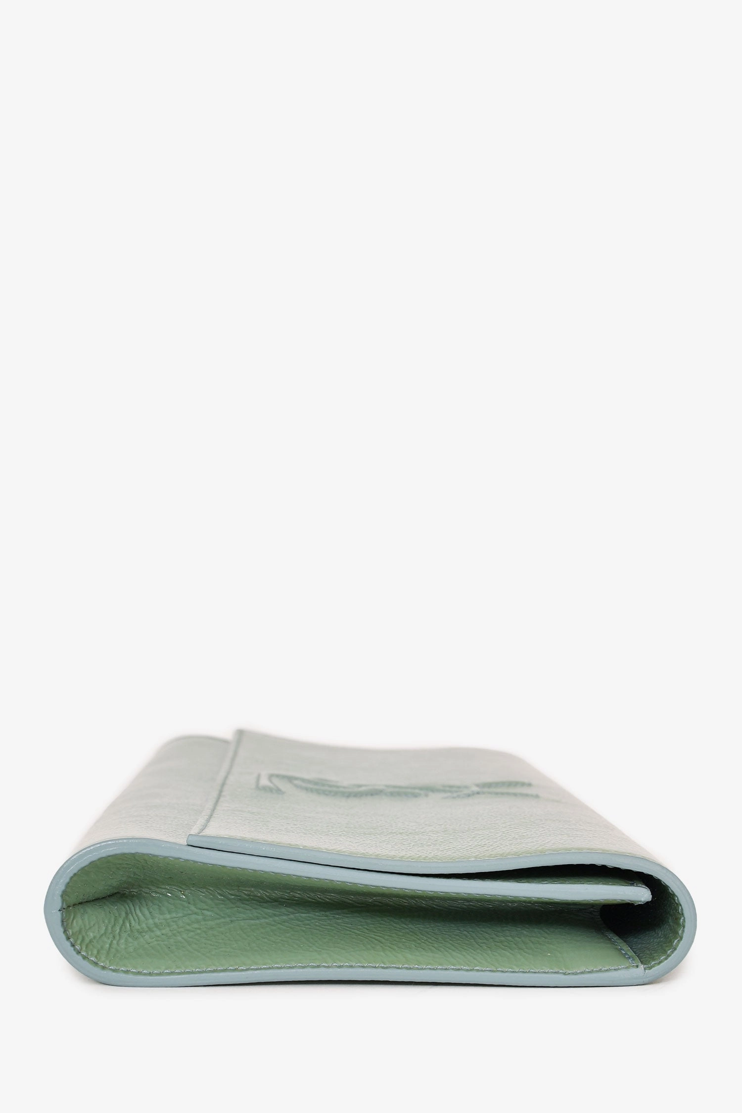 Saint Laurent Teal Green Patent Leather Belle De Jour Clutch (As Is)