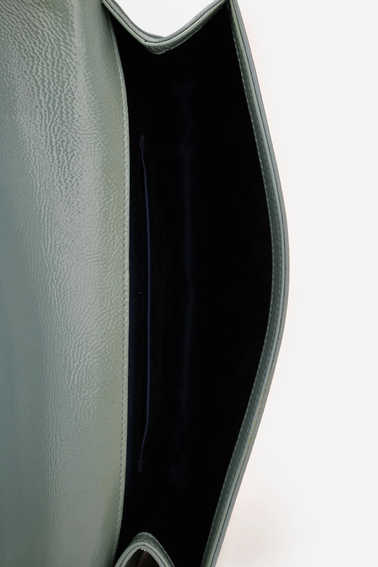 Saint Laurent Teal Green Patent Leather Belle De Jour Clutch (As Is)