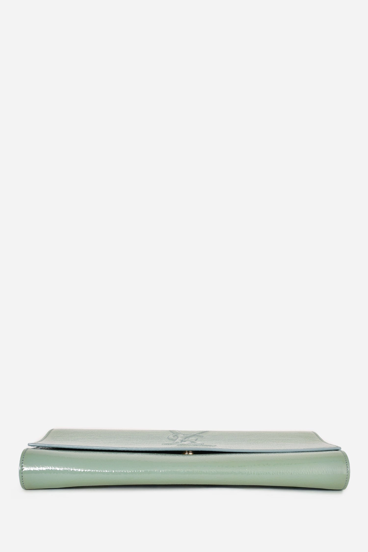Saint Laurent Teal Green Patent Leather Belle De Jour Clutch (As Is)