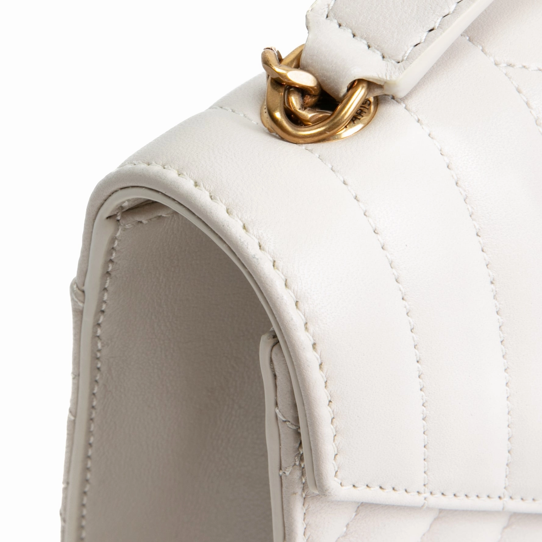 SAINT LAURENT Triquilt Envelope Small Lambskin Shoulder Bag- Ivory