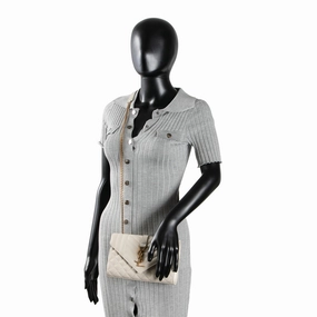 SAINT LAURENT Triquilt Envelope Small Lambskin Shoulder Bag- Ivory