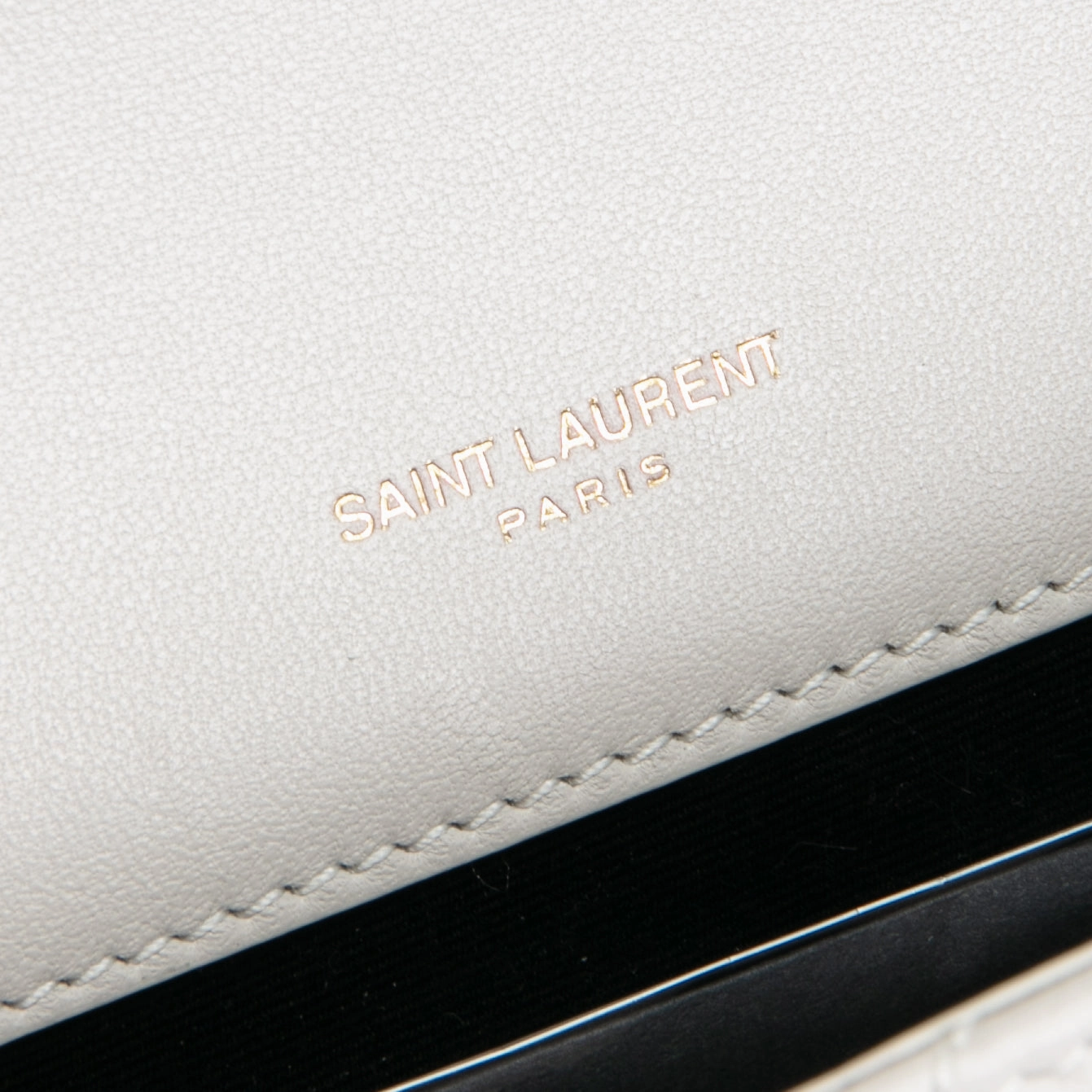 SAINT LAURENT Triquilt Envelope Small Lambskin Shoulder Bag- Ivory