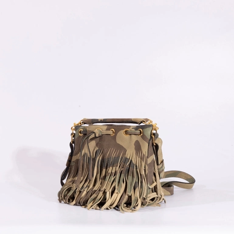 Saint Laurent YSL Emmanuelle Fringed Shoulder Bag