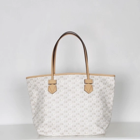 Saint Tropez Open Tote MM, Milk / Cappuccino Trim